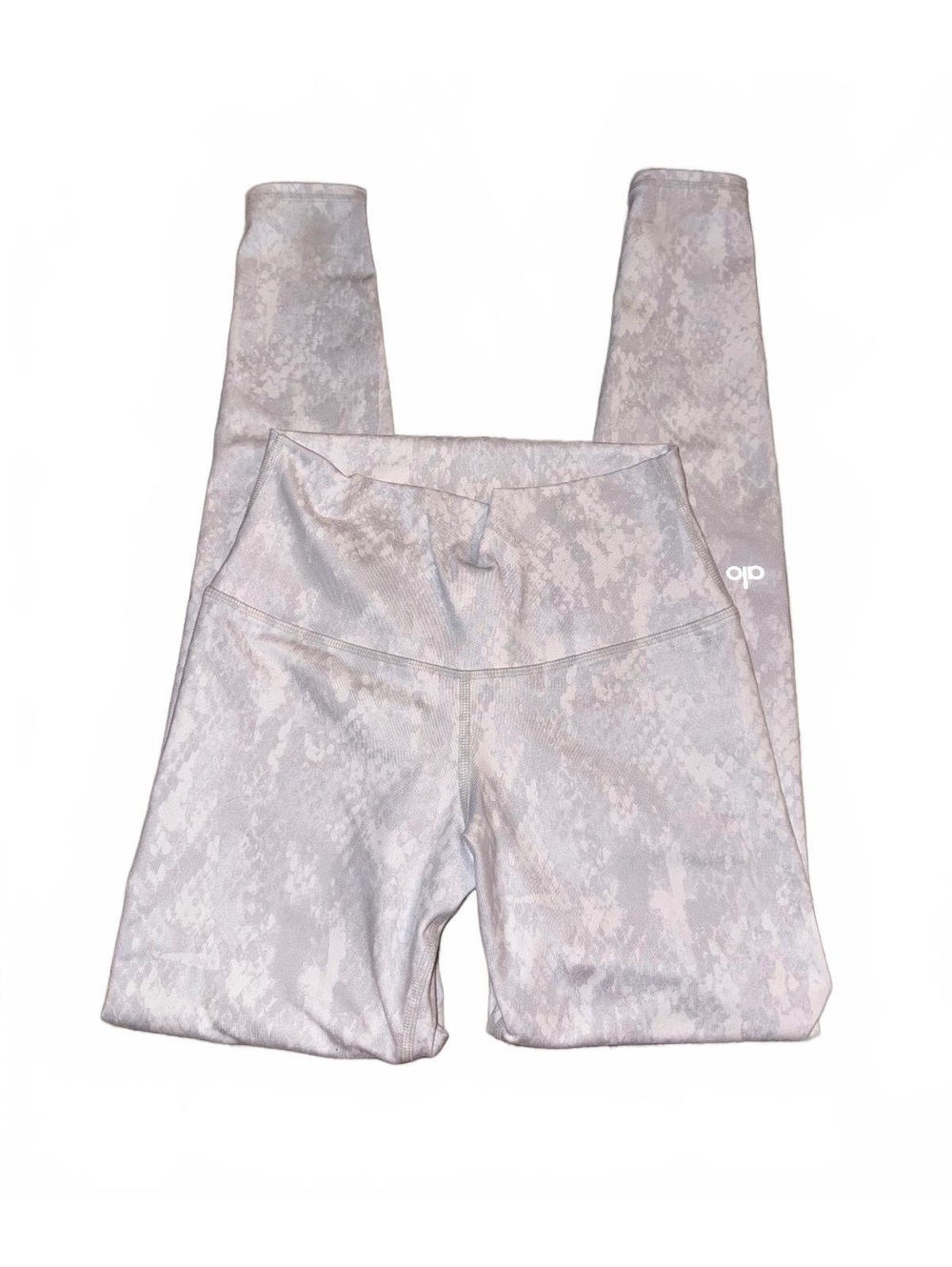 Alo Yoga High Waist Gray White Snakeskin Print Leggings Size XS